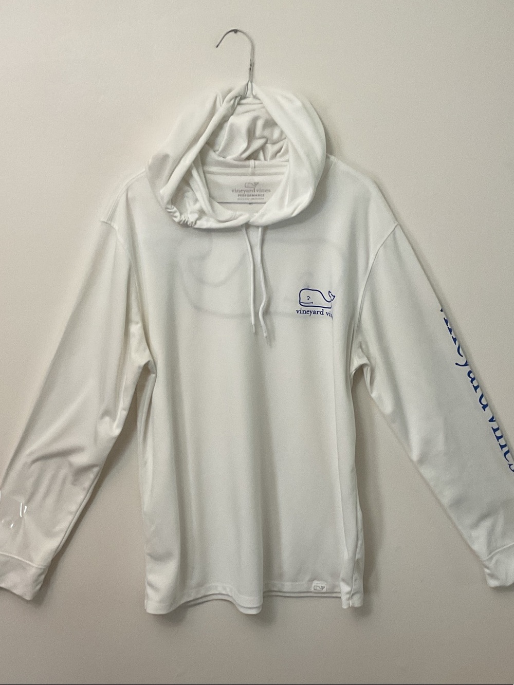Vineyard Vines Performance Long Sleeve Hoodie T-shirt, Medium, White